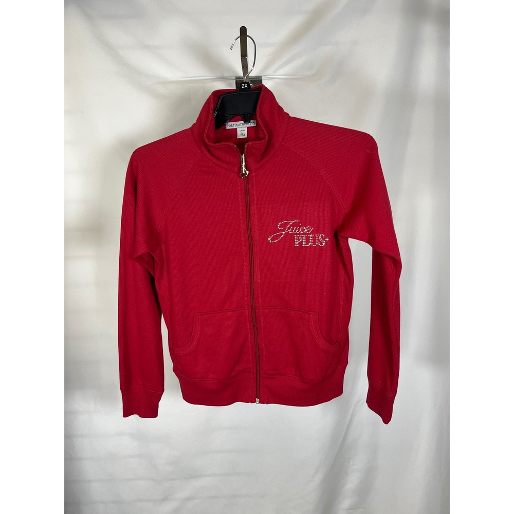 Port Authority Red‎ Juice Plus Rhinestone Full Zip Track Jacket Womens Medium